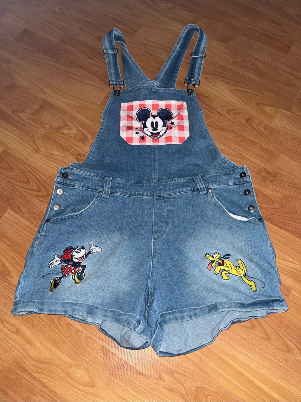 Disney Mickey Mouse & Friends Americana Women's Short Overalls